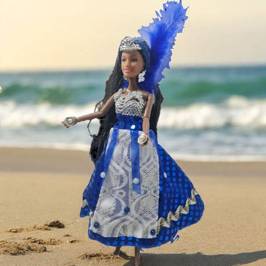 Muñeca Orisha Yemaya , Diosa del Mar , Deidad del Panteón Yoruba