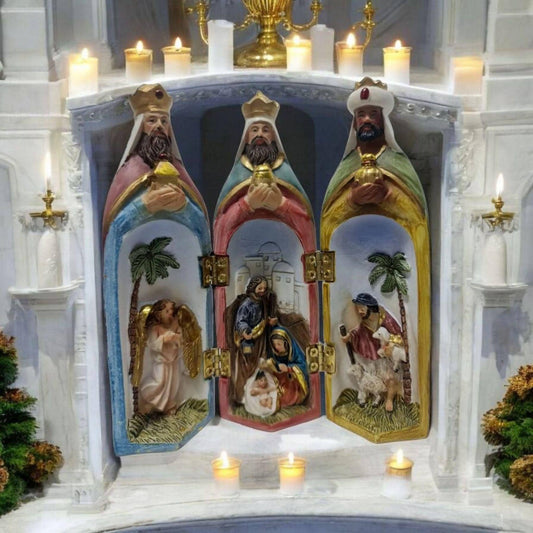 Tríptico Reyes Magos  , Santos y Vírgenes católicos , productos Religiosos , Hecho en Portugal