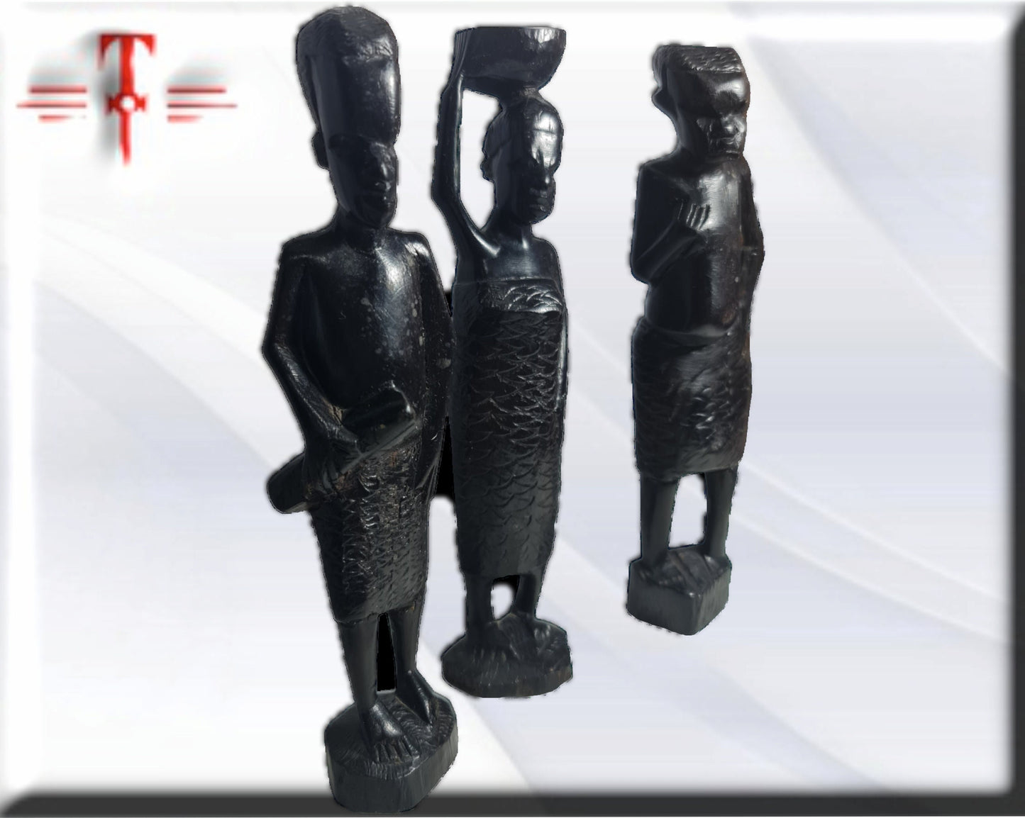 estatuillas familia africana , arte y decoración africana