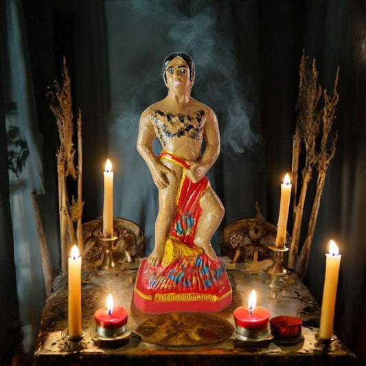 Figura Yeso exu Veludo , Candomble , kimbisa, Umbanda