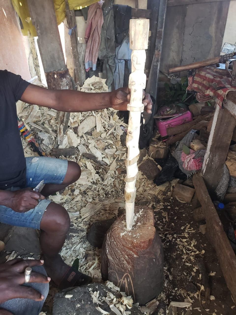 Mami Wata Stock mit Schlange, ursprünglich aus Afrika (Benin) Yemaya