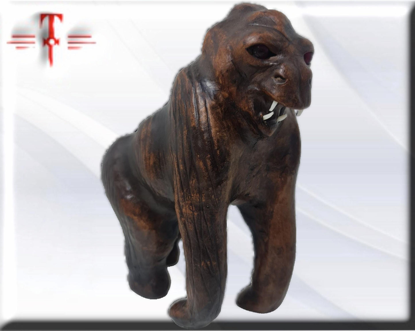 Gorila de cuero , animal decoracion del hogar - producto artesanal