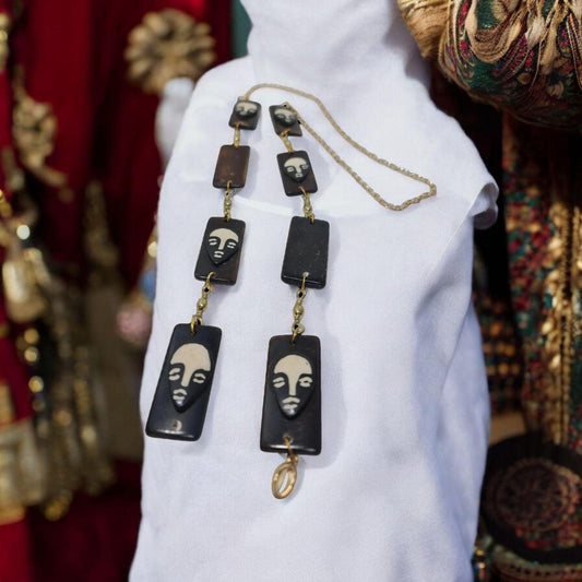 Ekuele ekwele opele de Orula Orunmila Ifá Santeria , hecho a mano con cuerno