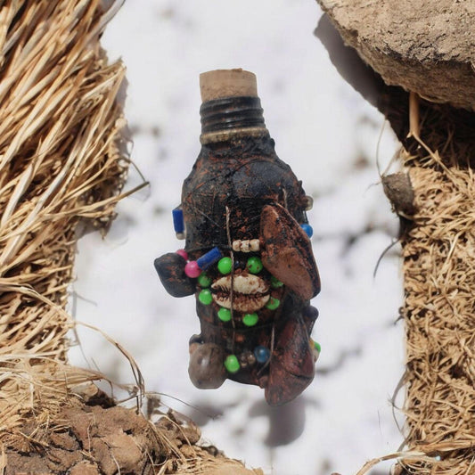 Botella con Polvos magicos para alejar personas , vudu , African vodun