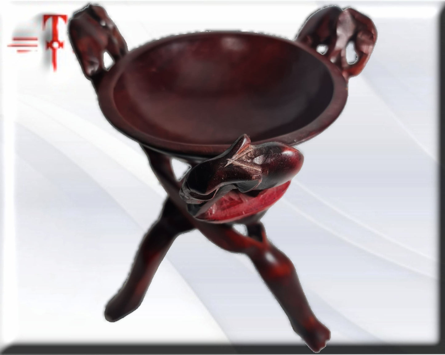 Bowl mesita de 3 patas con motivos de elefantes