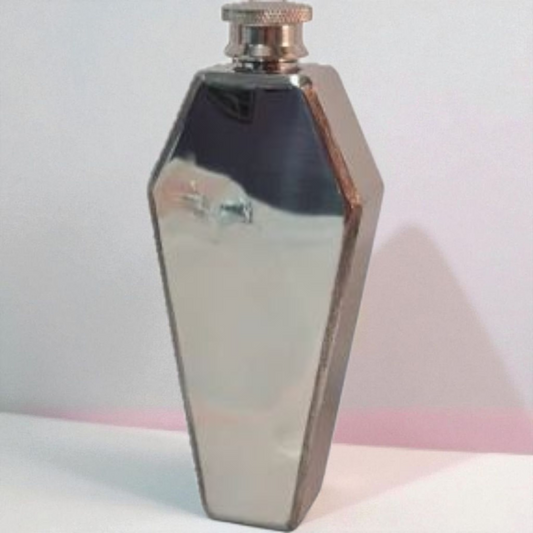 Petaca ataud acero inox , articulos esotéricos de calidad