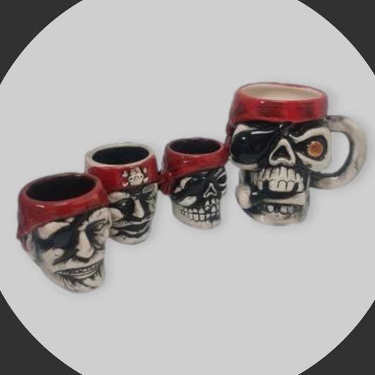 Juego de tazas y porta huevos