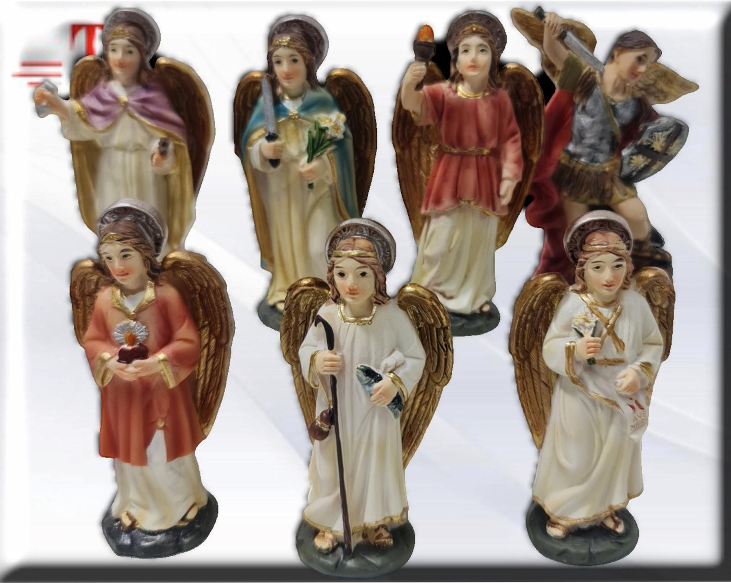 Pack 7 Arcángeles de 8cm  , Santos y Vírgenes católicos , productos Religiosos