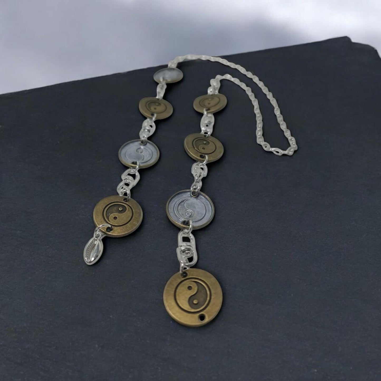 Ekuele metal Yin Yang  ekwele opele de Orula Orunmila Ifá Santería adivinación oráculo Ifá
