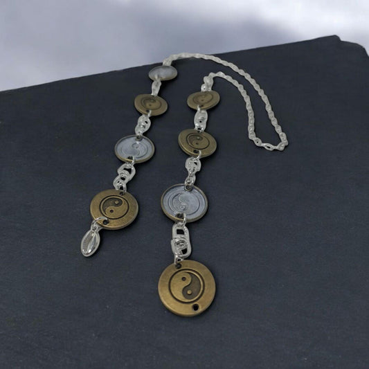 Ekuele metal Yin Yang  ekwele opele de Orula Orunmila Ifá Santería adivinación oráculo Ifá