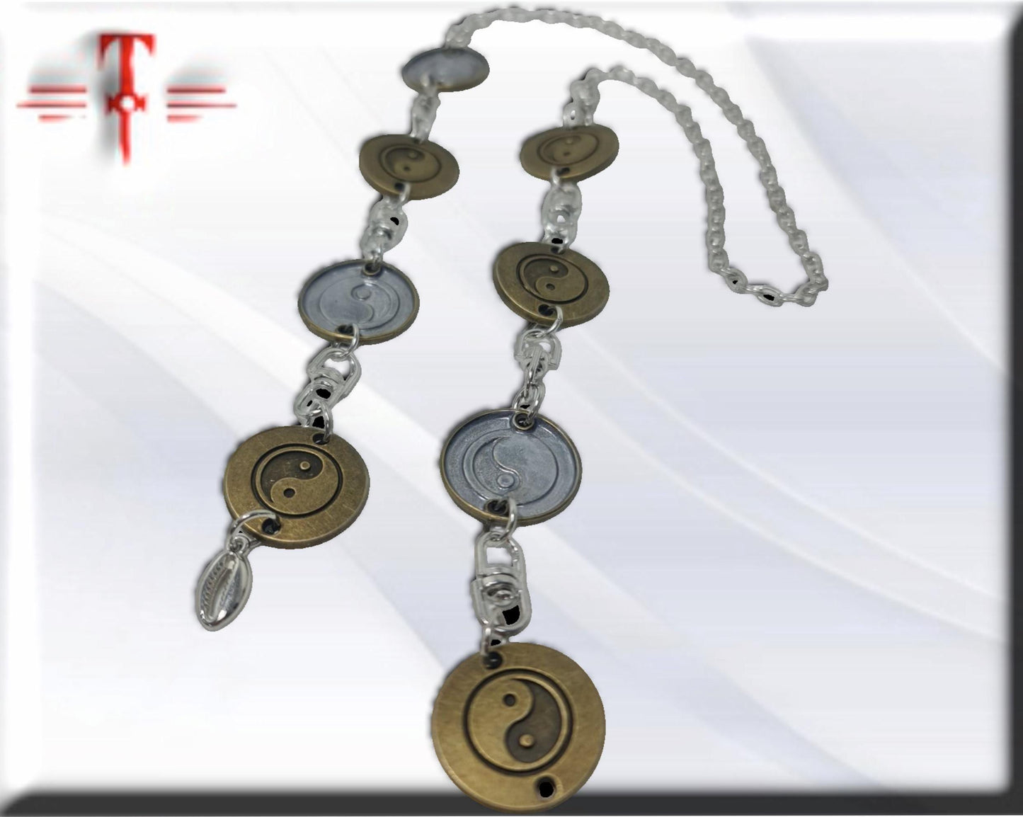 Ekuele metal Yin Yang  ekwele opele de Orula Orunmila Ifá Santería adivinación oráculo Ifá