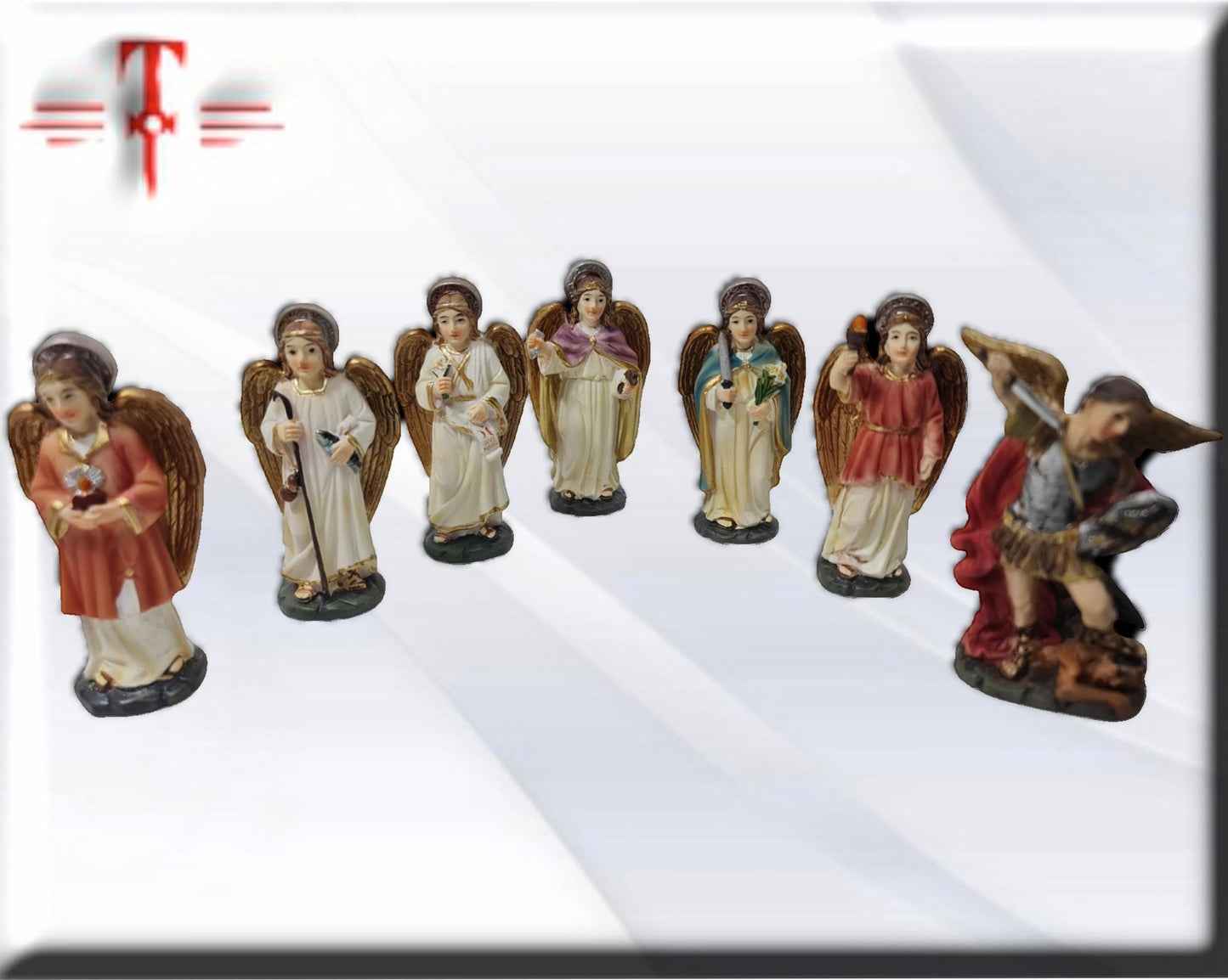 Pack 7 Arcángeles de 8cm  , Santos y Vírgenes católicos , productos Religiosos