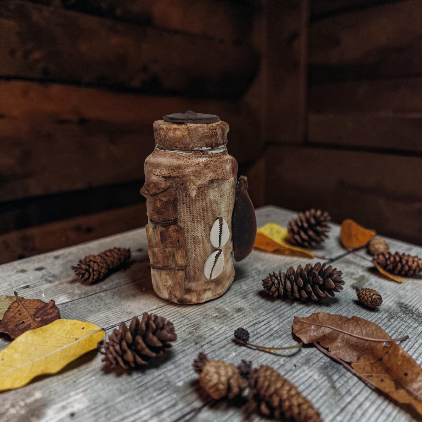 Flasche mit magischem Pulver, um Menschen fernzuhalten, Voodoo, afrikanischer Voodoo