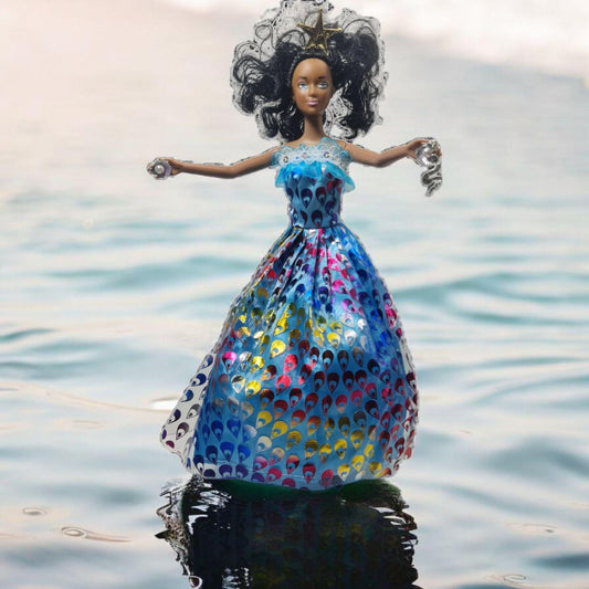 Muñeca Orisha Yemaya , Diosa del Mar , Deidad del Panteón Yoruba