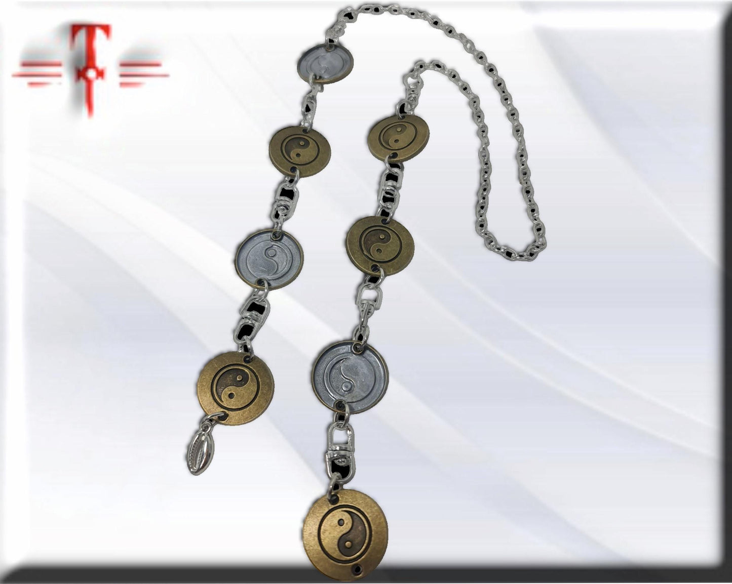 Ekuele metal Yin Yang  ekwele opele de Orula Orunmila Ifá Santería adivinación oráculo Ifá