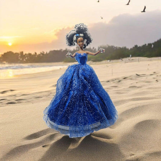 Muñeca Orisha Yemaya , Diosa del Mar , Deidad del Panteón Yoruba
