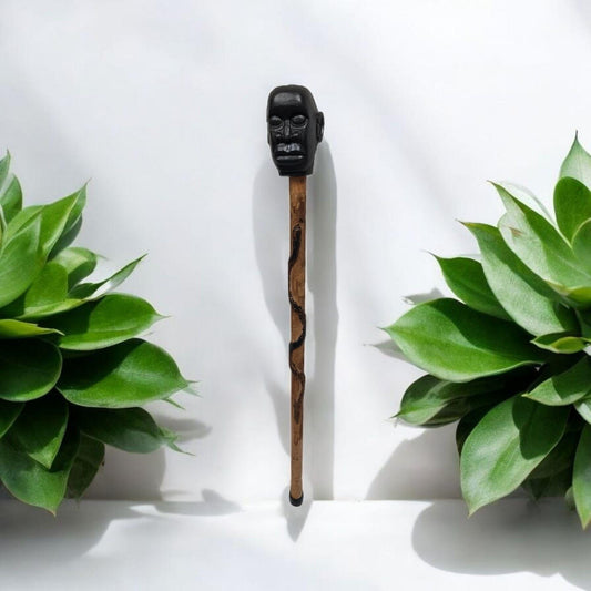 Bastón de carga Eggun africano con serpiente , santería , Palo Mayombe , voodoo