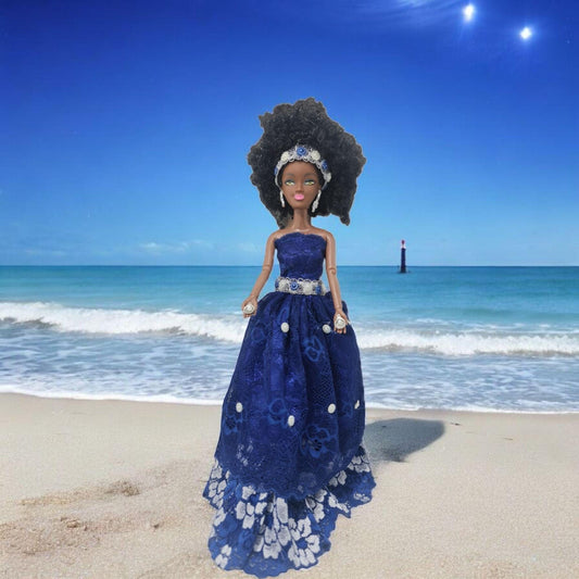 Muñeca Orisha Yemaya , Diosa del Mar , Deidad del Panteón Yoruba