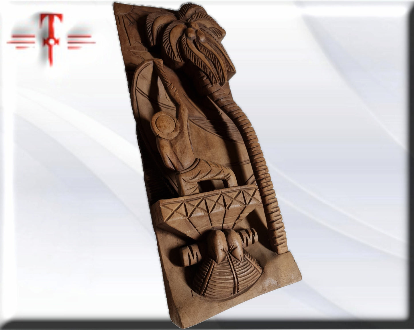 Escultura relieve palmera Tribal  , arte Africano , Galería de arte , hecho a mano , Original