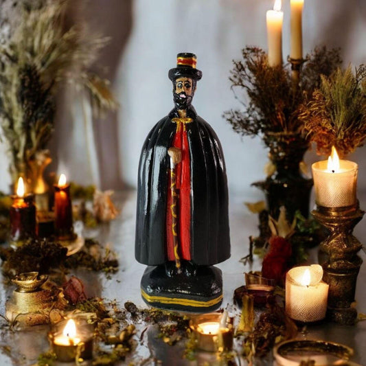 Figura Yeso Exú Capa preta Encruzilhada  , Candomble , kimbisa, Umbanda