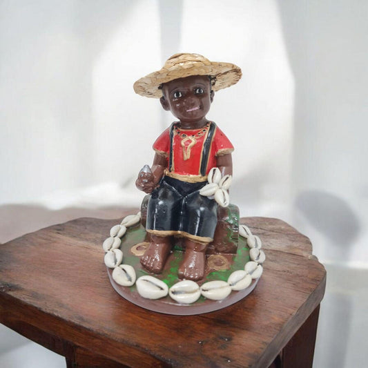 Figura Niño elegua de 16cm , santeria , exu , palo mayombe