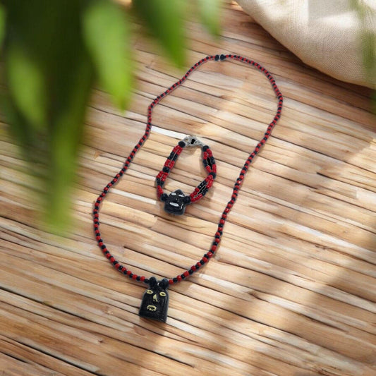 Pack collar y brazalete del Orisha eleguá , Santeria ,  Palo Mayombe , deidad Yoruba