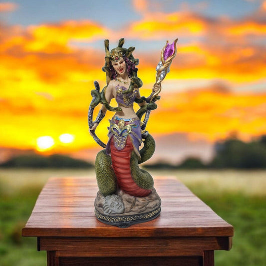 Estatua Medusa , dioses mitologicos , articulos esotéricos y religiosos , pintado a mano