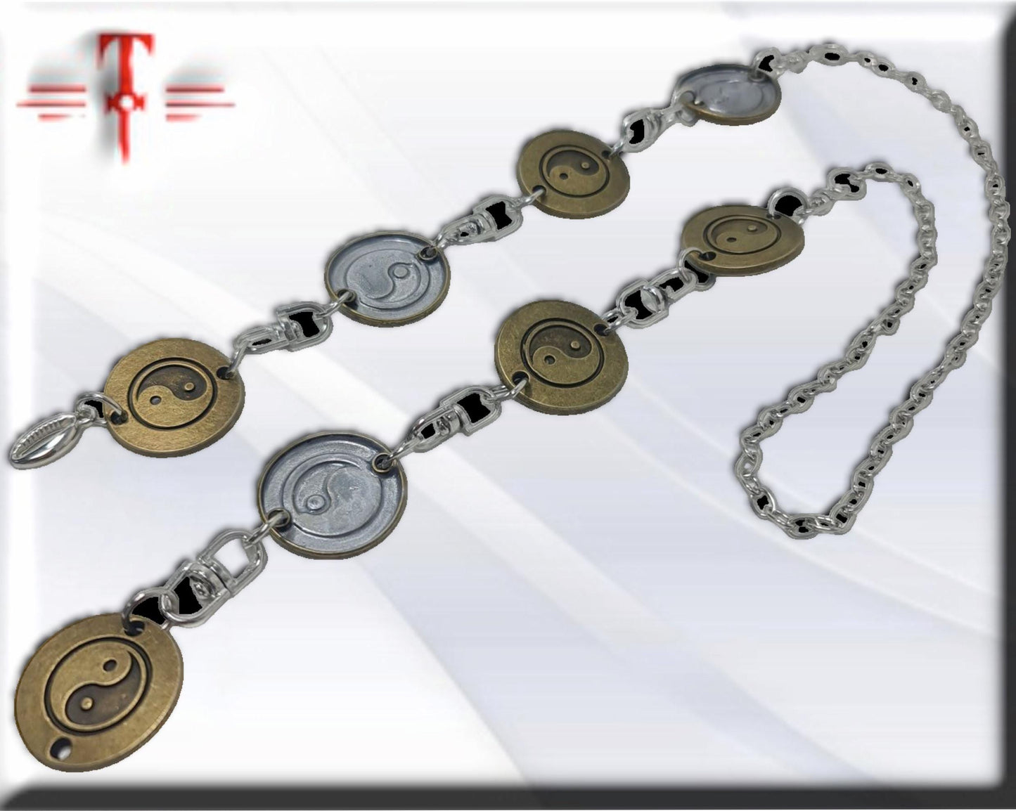 Ekuele metal Yin Yang  ekwele opele de Orula Orunmila Ifá Santería adivinación oráculo Ifá