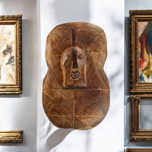 Escudo máscara Luba Congo , arte africano ,galería de arte , artesanías africanas , antigüedad