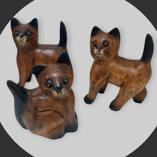 Gato de madera 12cm