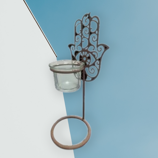 Porta velas mano Hamsa