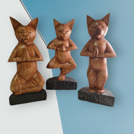 Trío de gatos de yoga