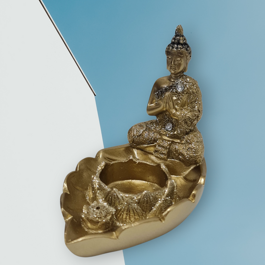 Porta velas Buda en Hoja