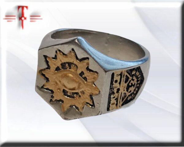 Anillo talismán sol gracias a las diversas formas y estilos que se pueden crear con el acero inoxidable