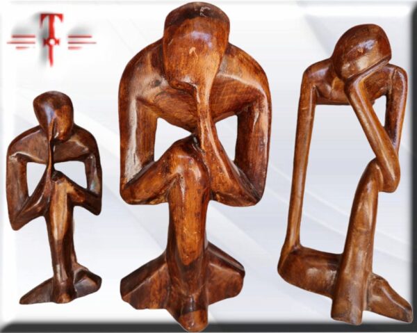 Figura africana Arte moderno contemporáneo trío Las culturas étnicas de Africa consideraban que las figuras que se tallan en madera son almas protectoras