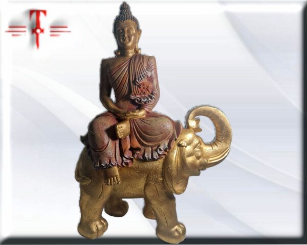 Buda sobre elefante budismo arte tibetano Dimensiones