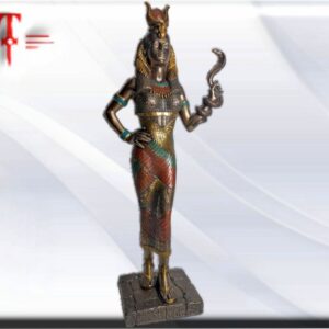 Figura estatua Diosa Hathor , Egipto , faraones , mitología , amuletos Tamaño : 29cm / 11.41 Inch color bronce Peso: 475gr Cualidades: . Como  su adoración se remonta a  época predinástica, encontramos  a Hathor identificada con muchas diosas locales  y se puede decir que todas las diosas eran formas de Hathor.