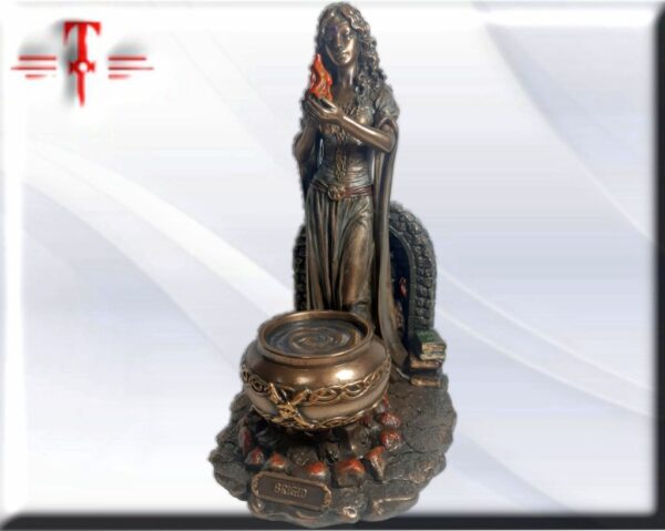 Escultura Estatua Diosa Brigida , Diosa del corazón y del Hogar, seres y dioses mitológicos Medidas: 25cm / 9.85 Inch Peso: 1500gr