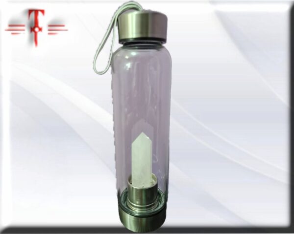 Botella de agua de cristal de cuarzo Los minerales nos ayudan