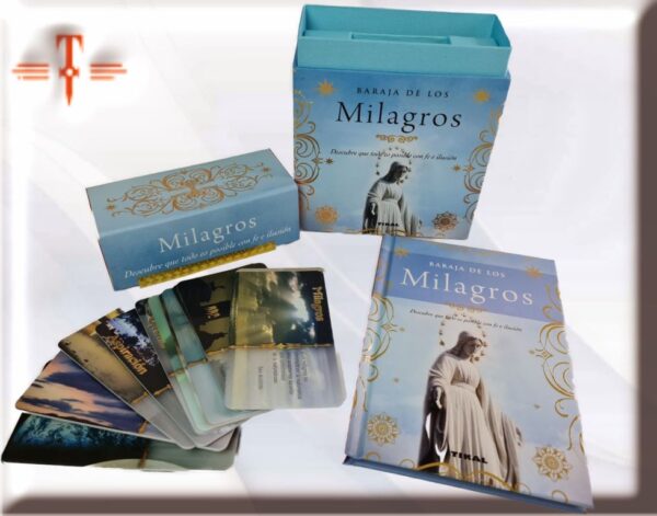Baraja de los Milagros Esta caja contiene un libro en el que se hace una reflexión sobre el fenómeno milagroso así como una baraja que ofrece 40 bellas cartas inspiradoras
