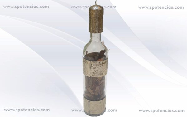 Botella espiritual videncia ,con un preparado de raices y tallos de plantas africanas, realizada por el guerrero de la medicina tradicional Africana Yekpon Lucien. Se rellena con aguardiente para coger el poder del espíritu , Con ella obtendremos mayor poder de videncia y protección. nunca dejar que se vacie por completo. 1/2 litro Mawu-Lisa, también escrito como Mahu-Lisa, Mahou-Lissa o Mahu-Lisa, es el gran dios del panteón Fon, conocido como Vodun, de Benín.