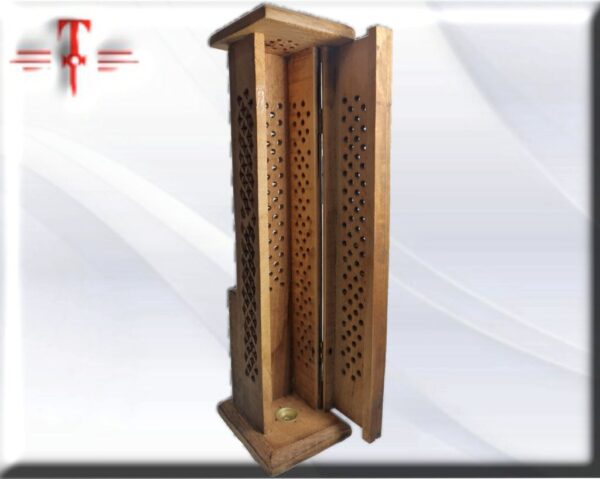 incensario caja madera con guarda inciensos