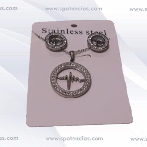 Colgante & arietes símbolo linea de la vida en acero