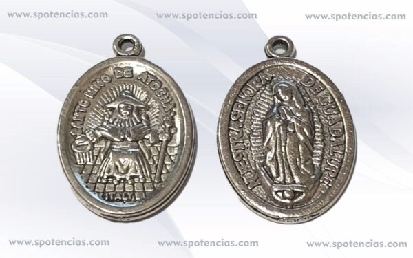 Medalla Santo niño Atocha y virgen Guadalupe