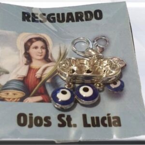 Amuleto ojos de Santa Lucía. A Santa Lucía se le ha representado frecuentemente con dos ojos