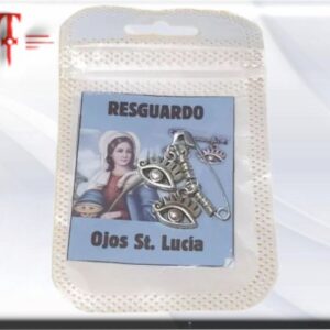 Amuleto ojo de Santa Lucía plateado se le ha representado frecuentemente con dos ojos