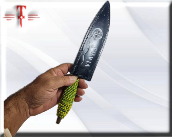 cuchillo Orula con mango forrado Orunmila Ifá , santería . Material: bronce-madera-acero-cuentas checas Altura: 33cm / 12.99 Inch Peso - 200gr