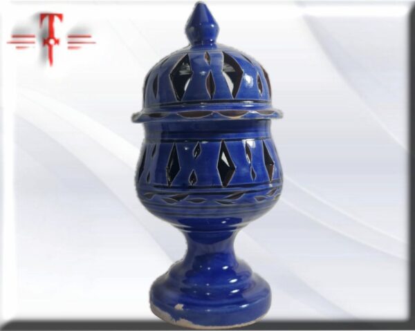 incensario quemador cerámica esmaltado para el sahumerio de materias aromáticas como el incienso, de uso ceremonial en determinadas celebraciones religiosas