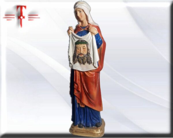 Santa Verónica según la tradición cristiana, fue la mujer que, durante el Viacrucis, tendió a Cristo un velo, lienzo o paño