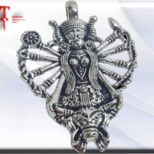 Colgante Diosa Durga . Los ocho brazos con los que está representada, cada uno portador de los diferentes poderes que le prestaron los dioses